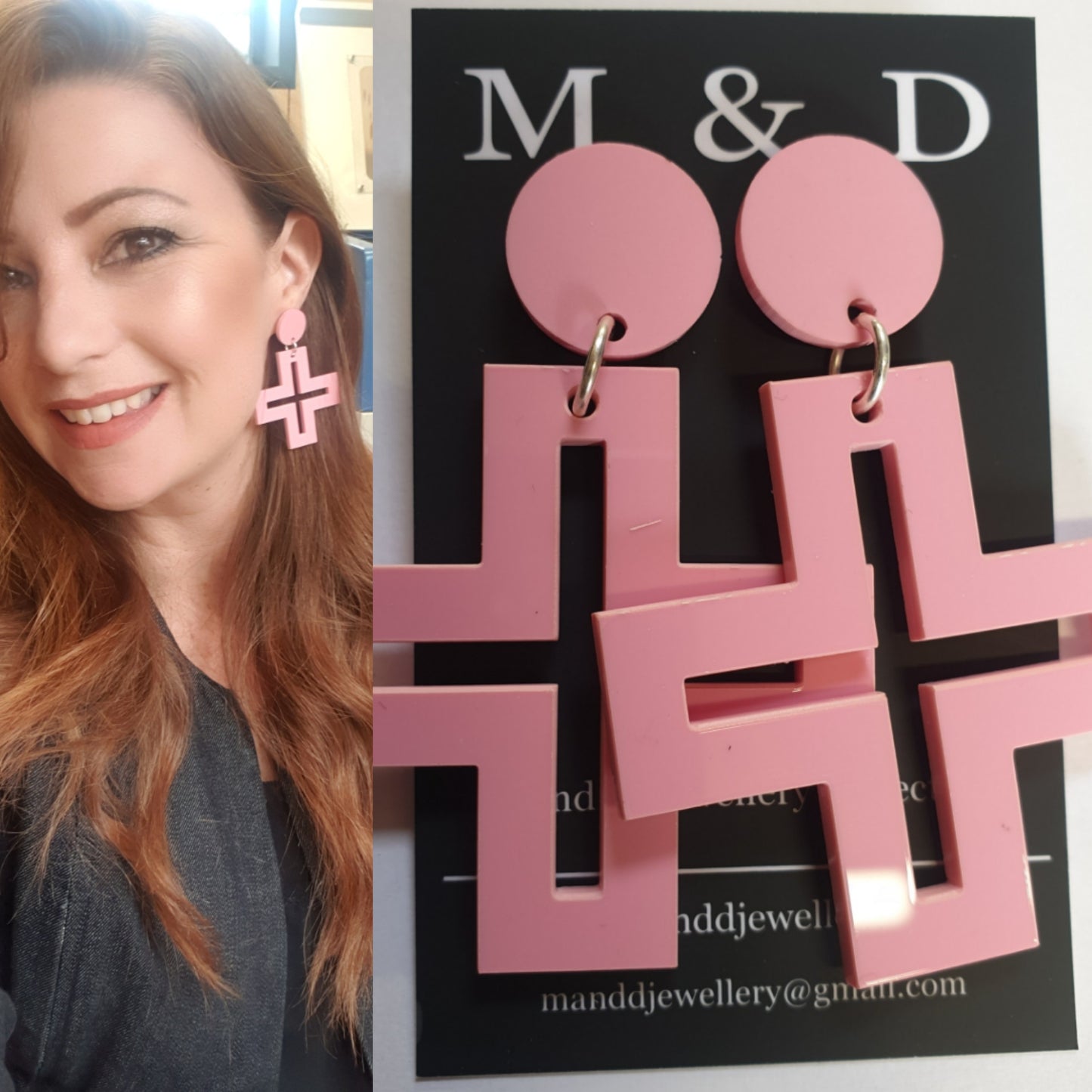 Hollow Cross Stud Dangle Earrings