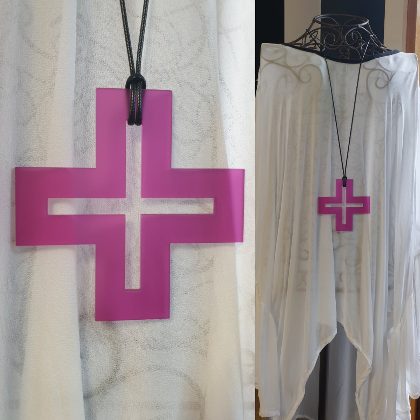 Kiss Cross Statement Necklace