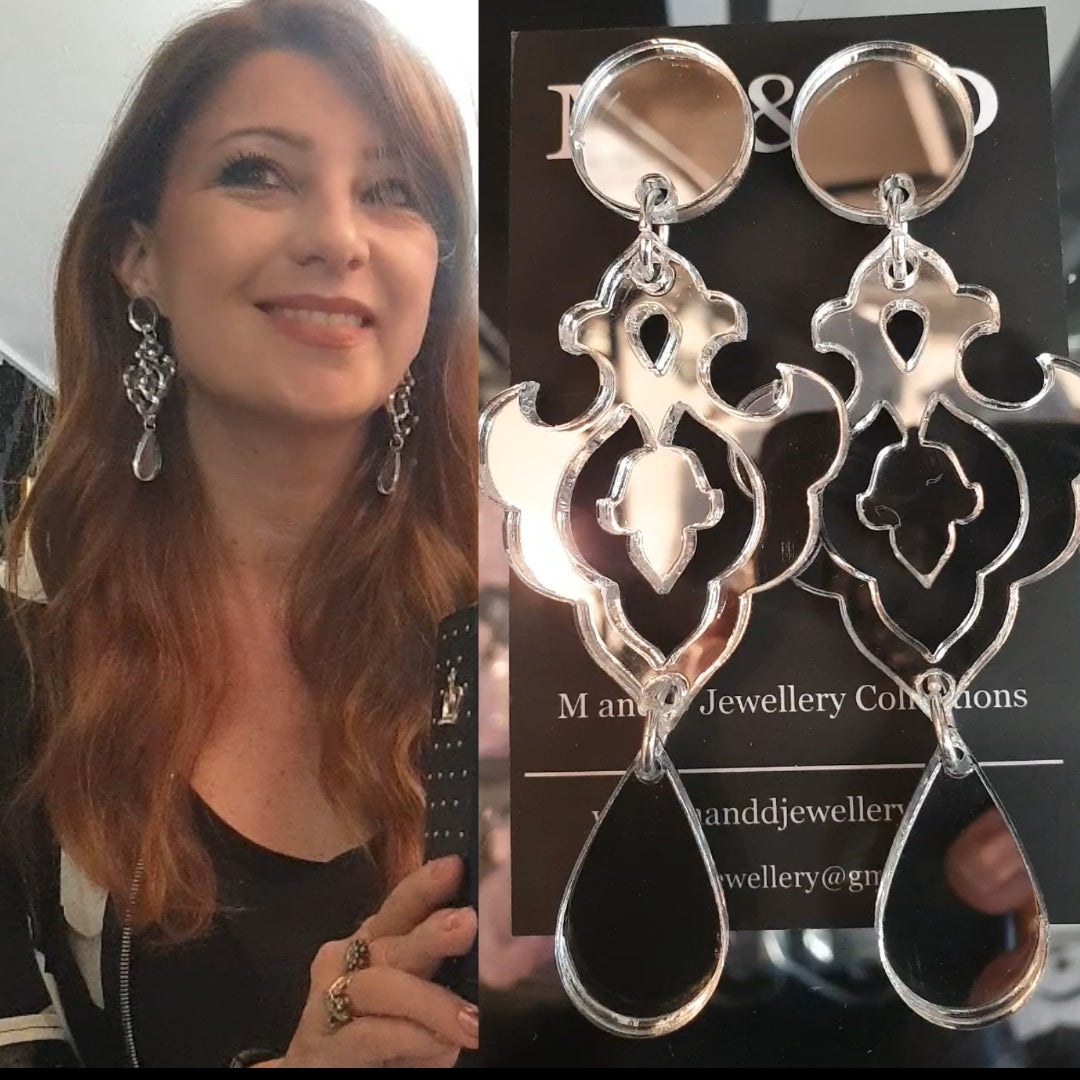 Chandelier Double Drop Fancy Stud Dangles Earrings