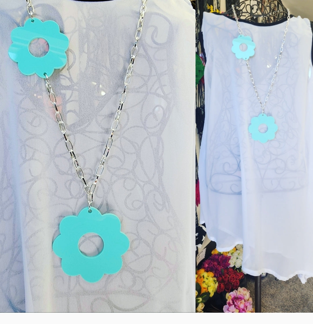 Flower Power Chained Statement Necklace ChFP