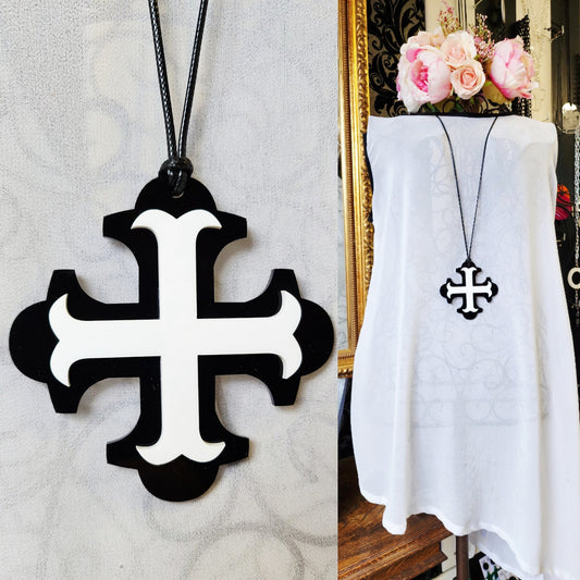 Botonee Bar Cross Statement Necklace