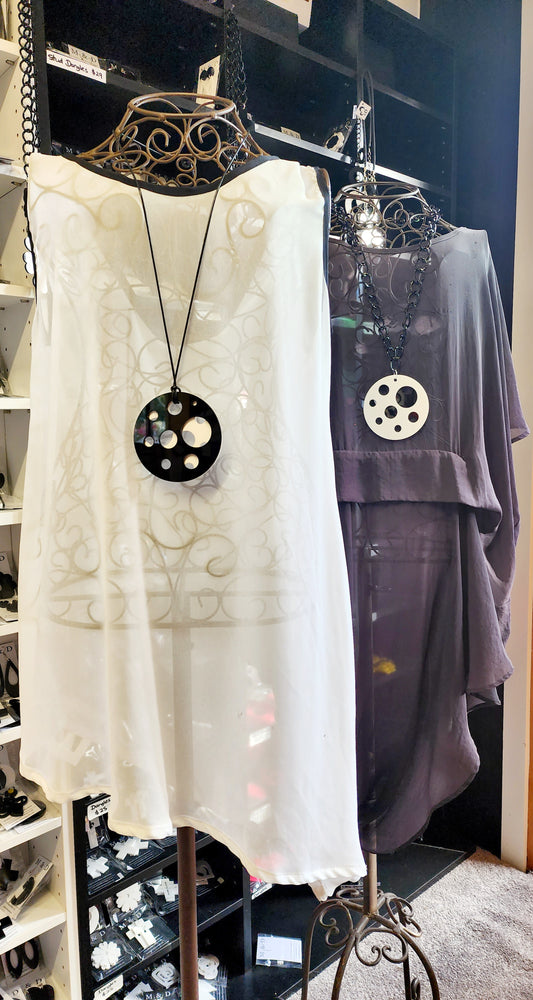 Luna Eclipse Reversible Acrylic Statement Necklace 6mm thickness