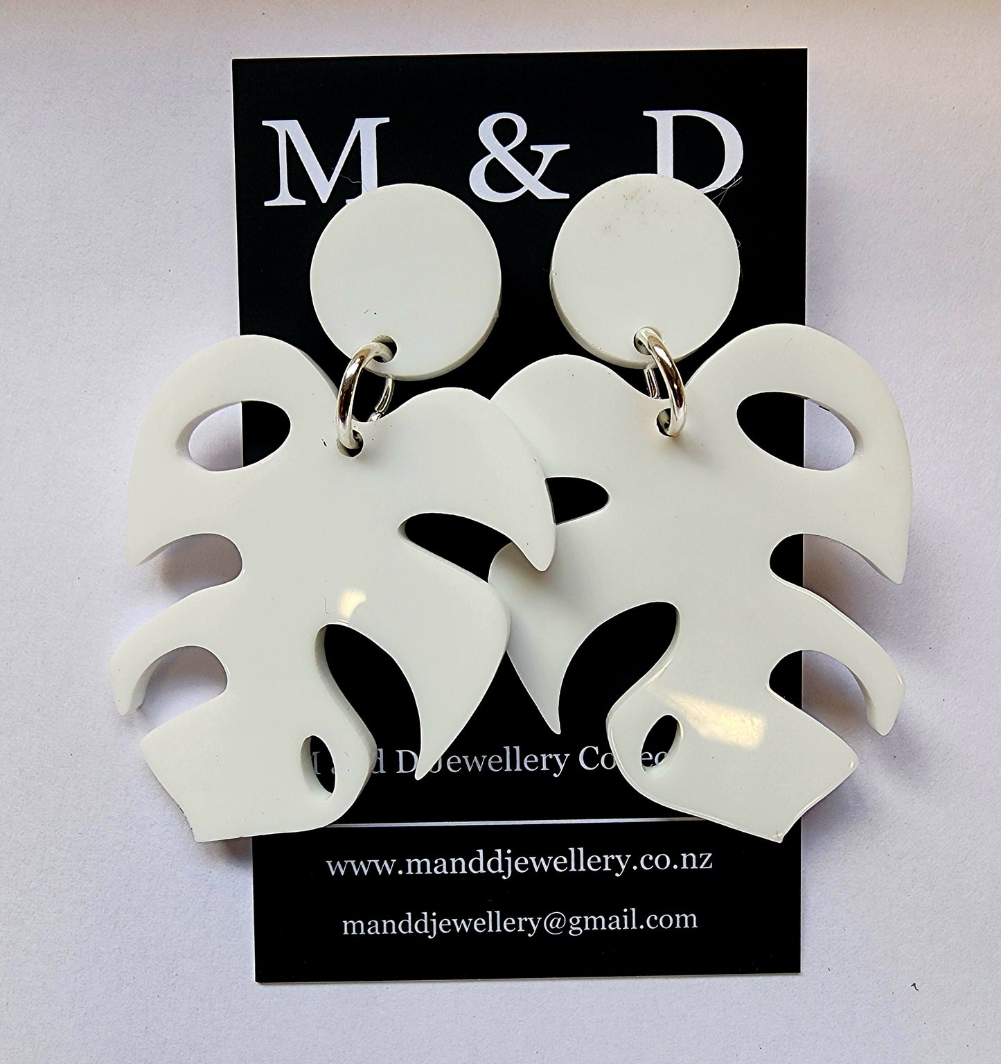 Monstera Stud Dangles Earrings