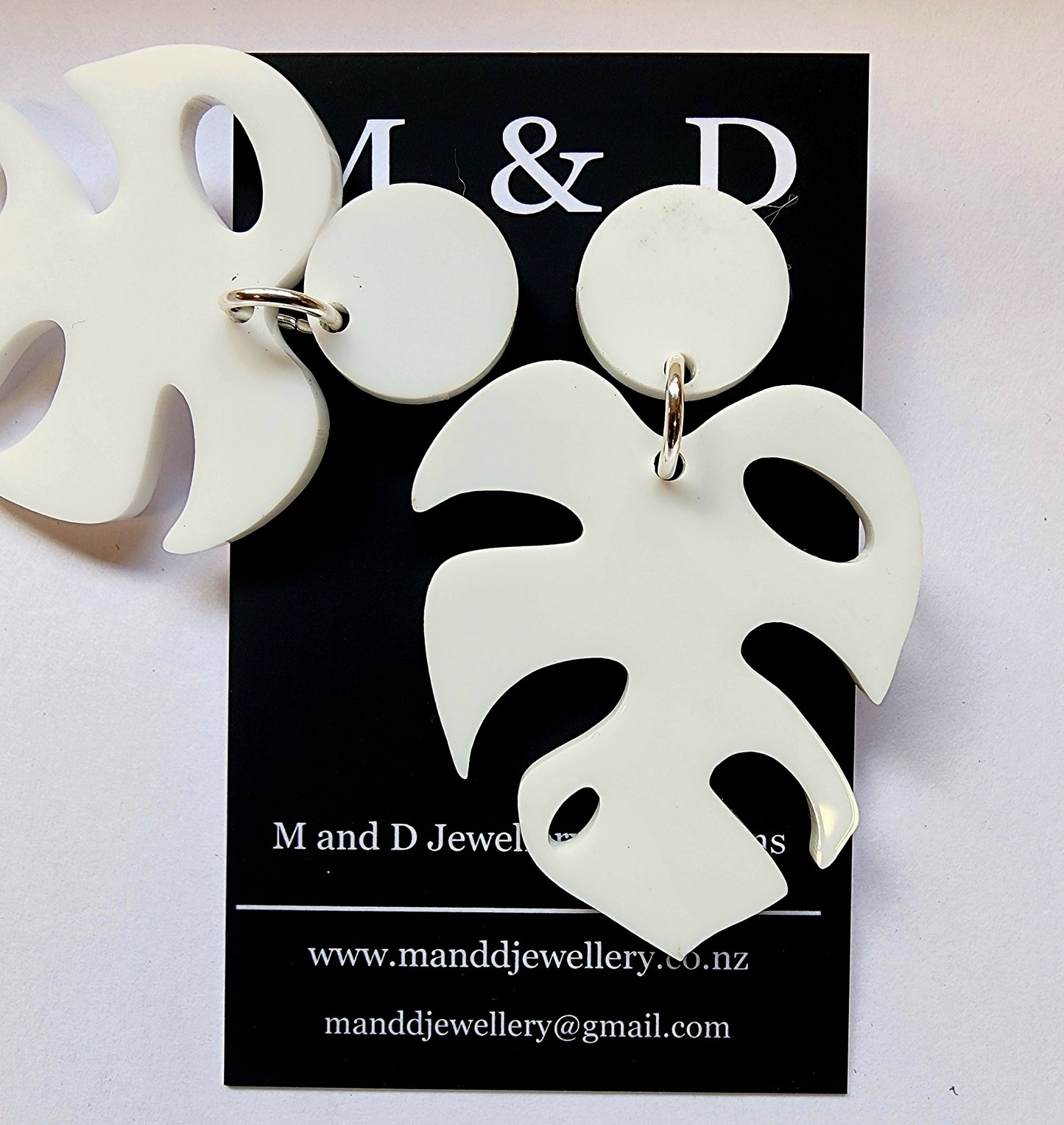 Monstera Stud Dangles Earrings