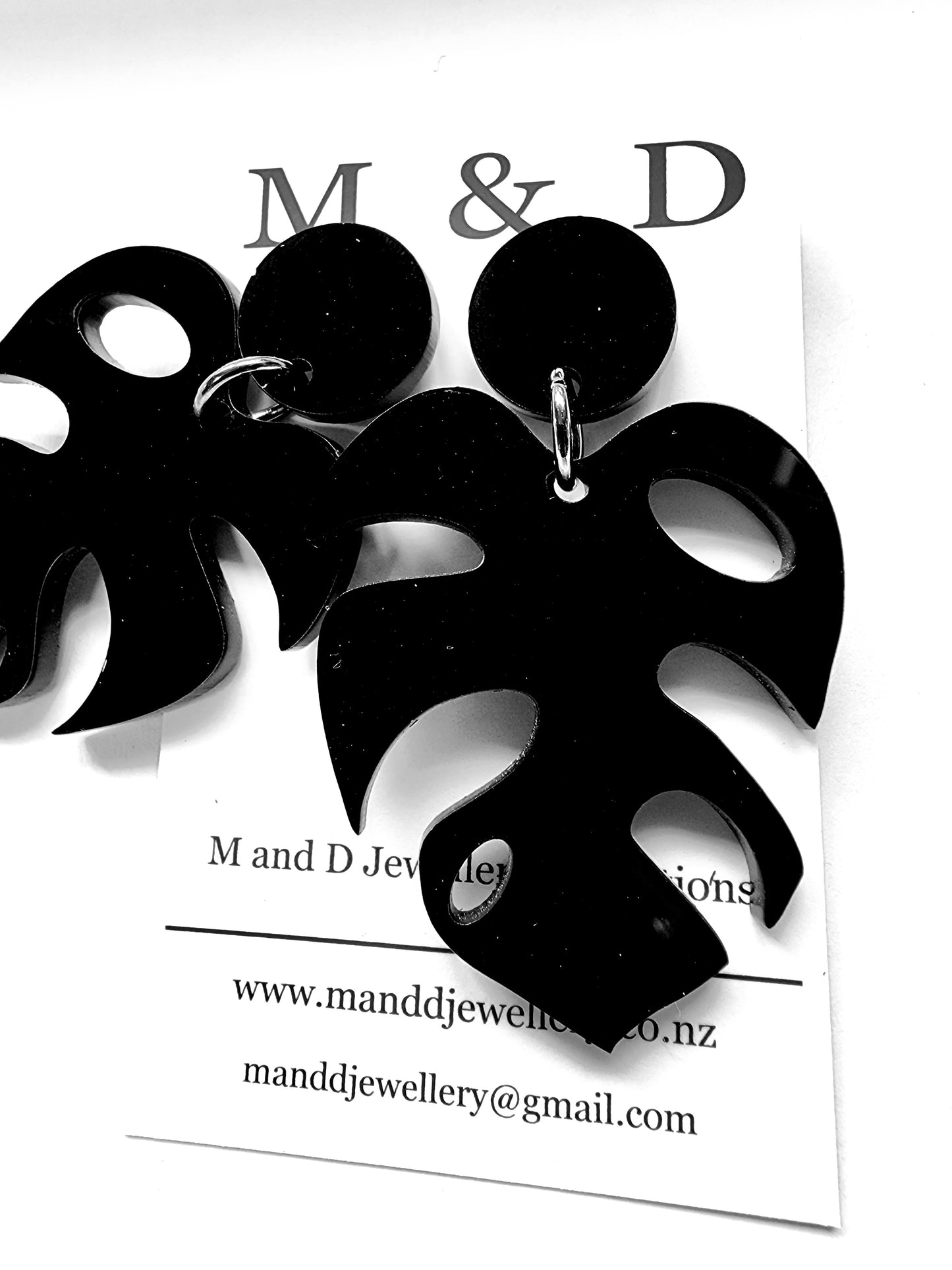 Monstera Stud Dangles Earrings