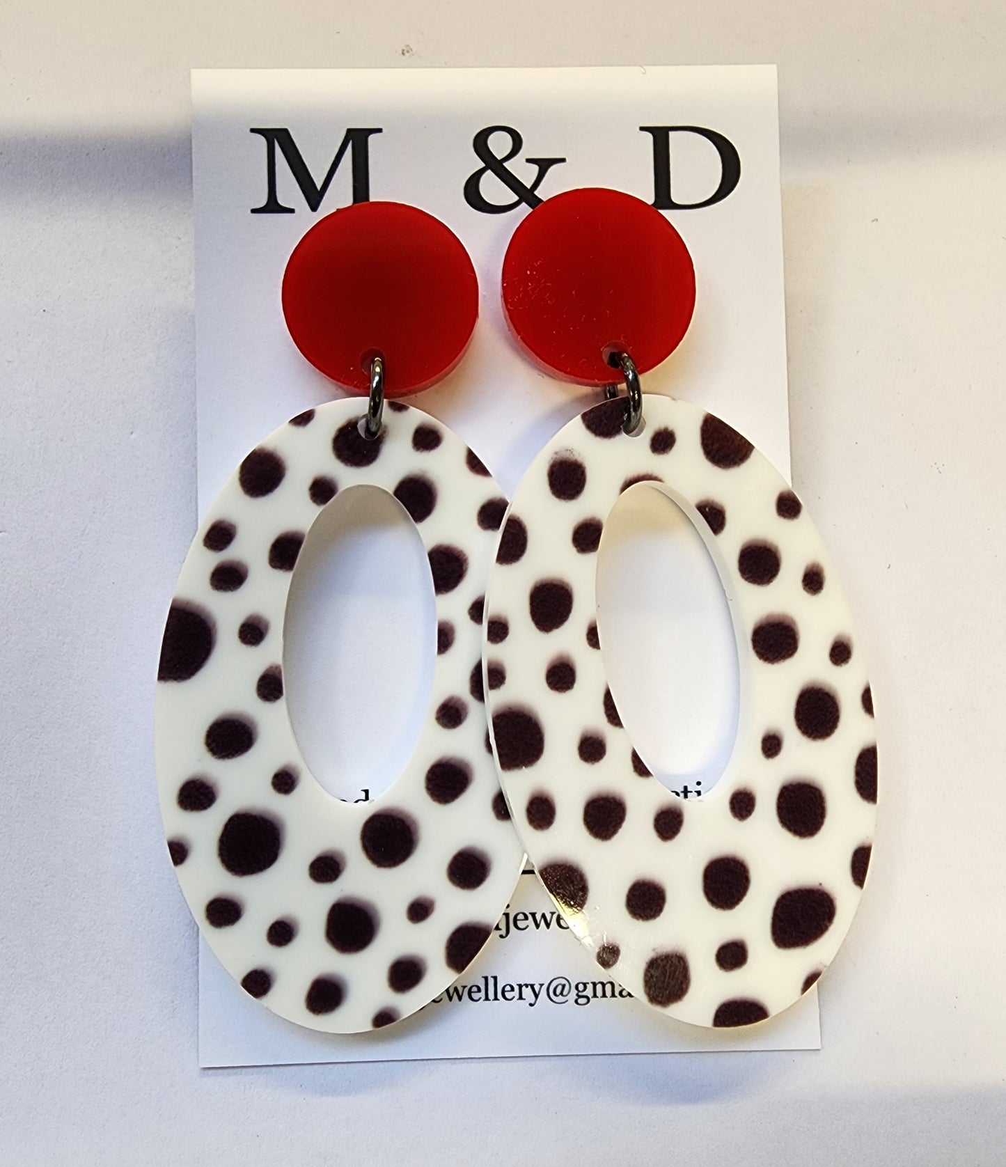 Patterned Spot Oval Stud Dangles earrings⁹