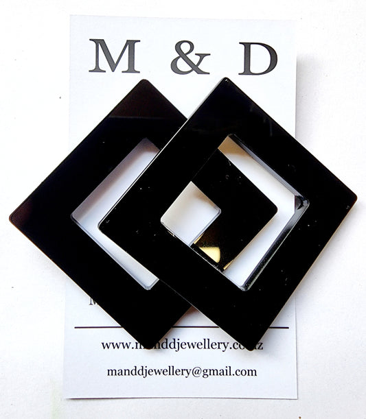 Diamond Square Statement Stud