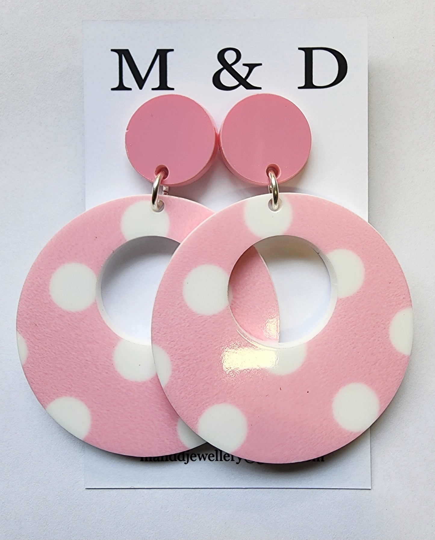 Patterned Spot Circle Stud Dangle Earrings