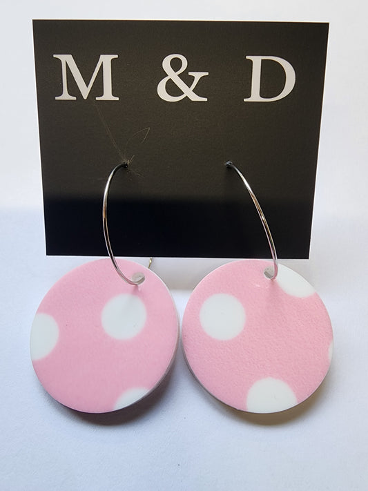 Patterned Spot Disc Hoop Earrings