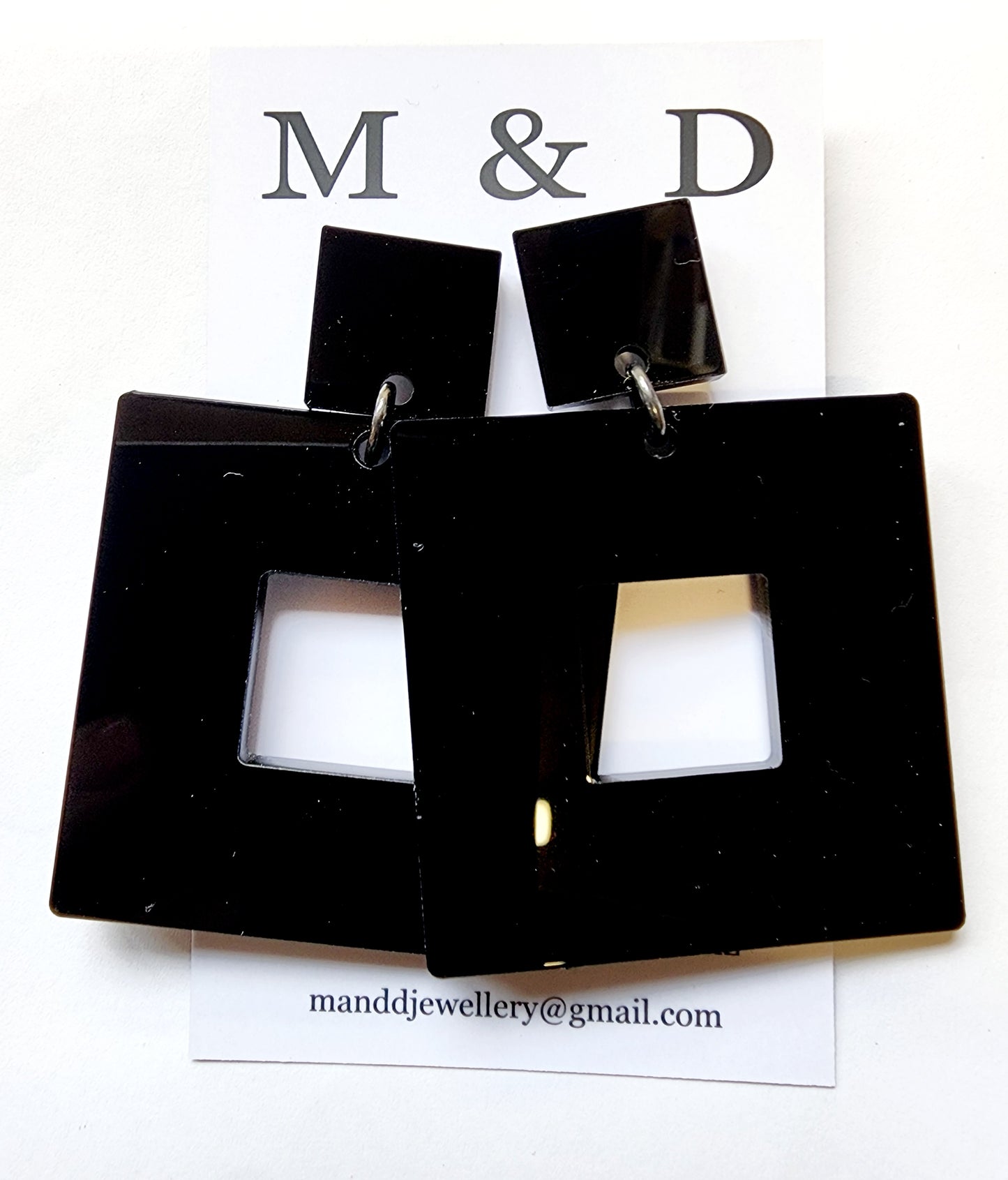 Square Stud Dangle Earrings