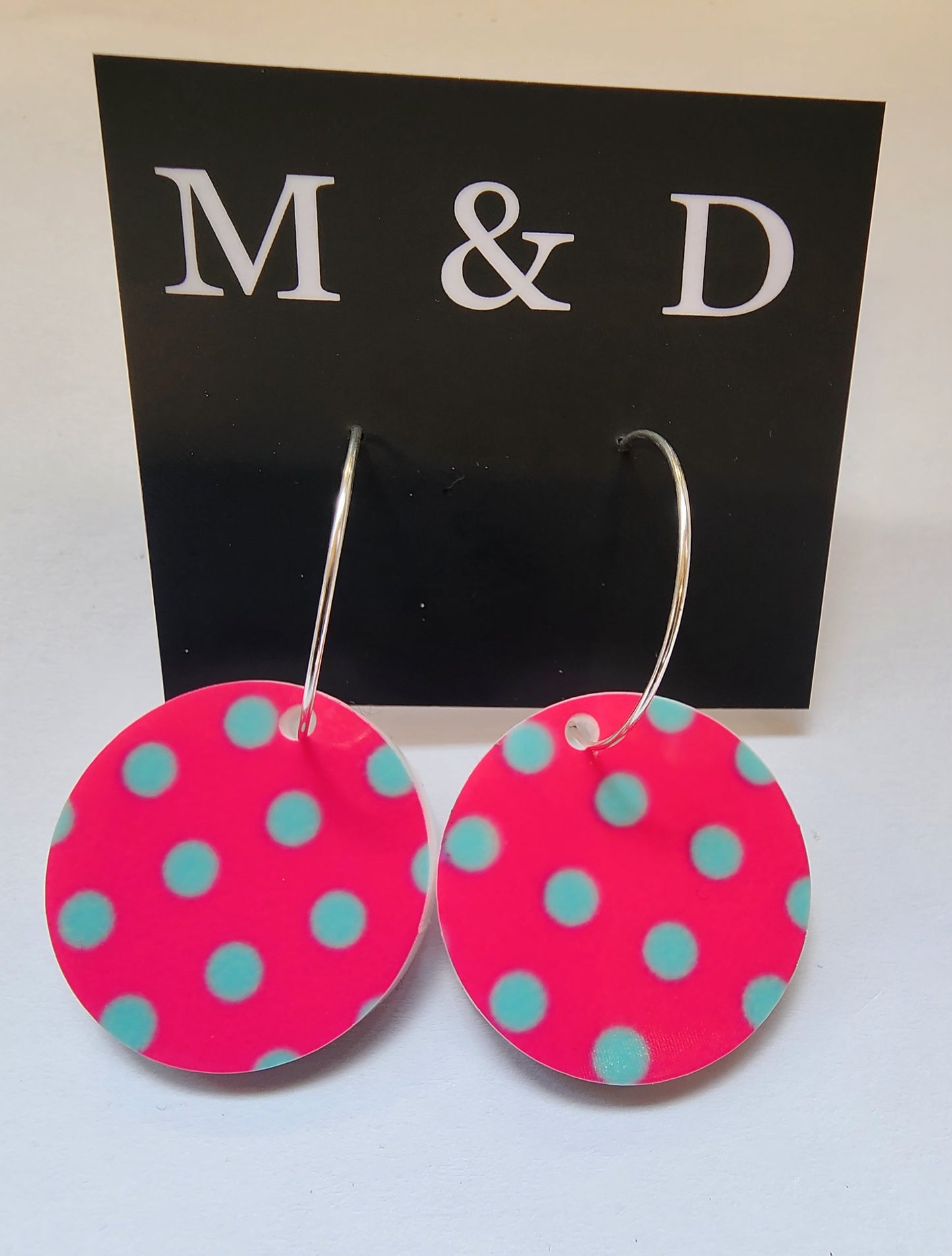 Patterned Spot Disc Hoop Earrings