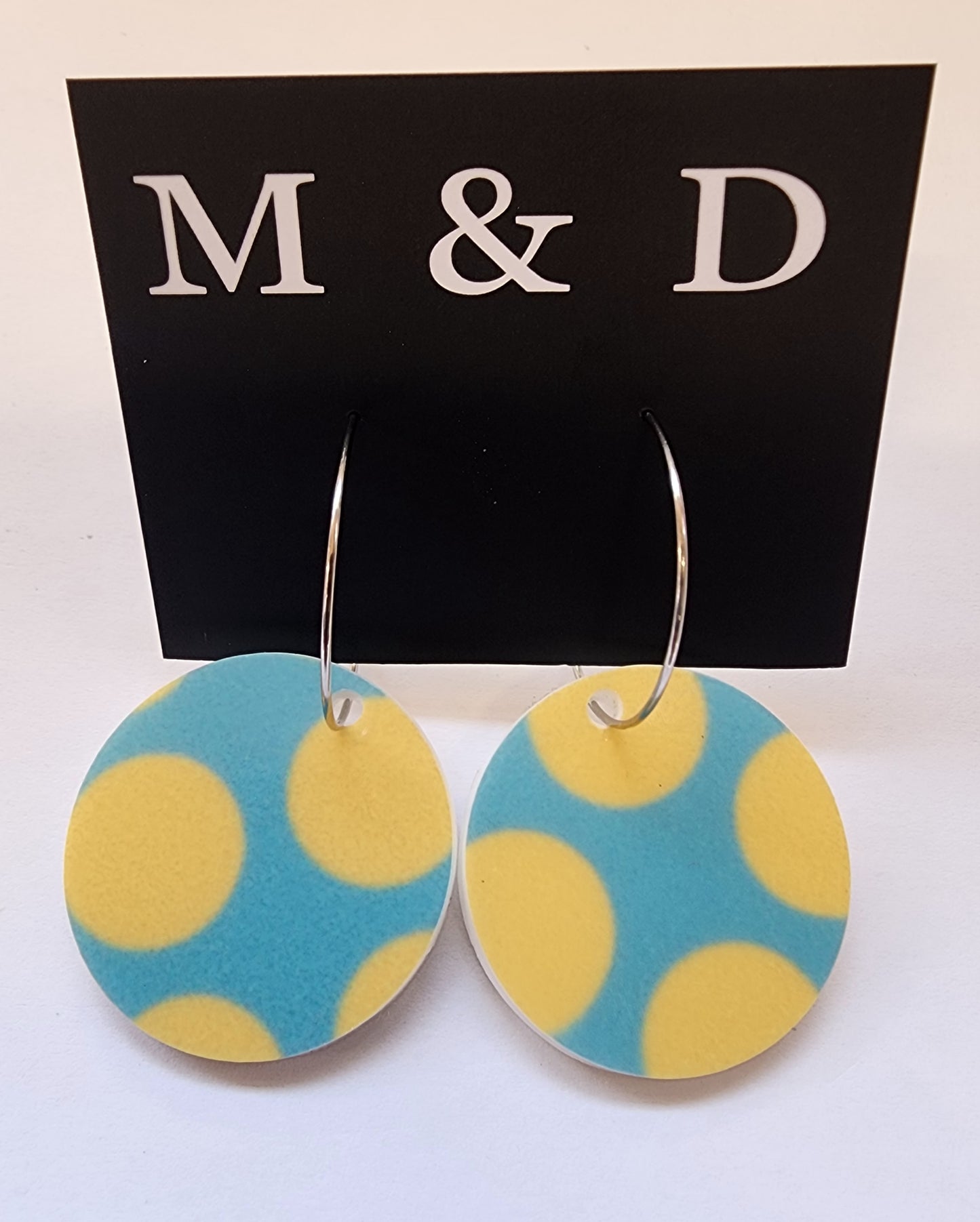 Patterned Spot Disc Hoop Earrings