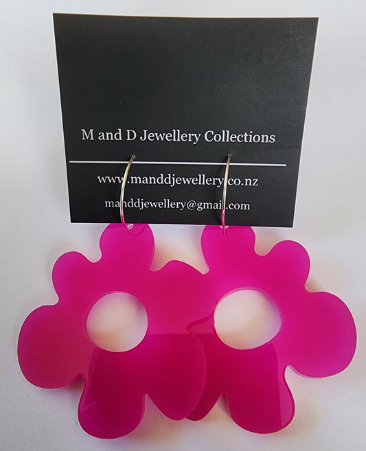 Hooped Jelly Flower Earrings