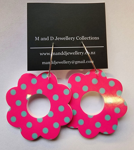 Hooped Printed Flower Power Earrings