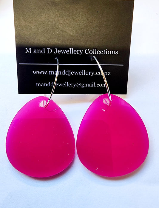 Hooped Rose Petal Earrings