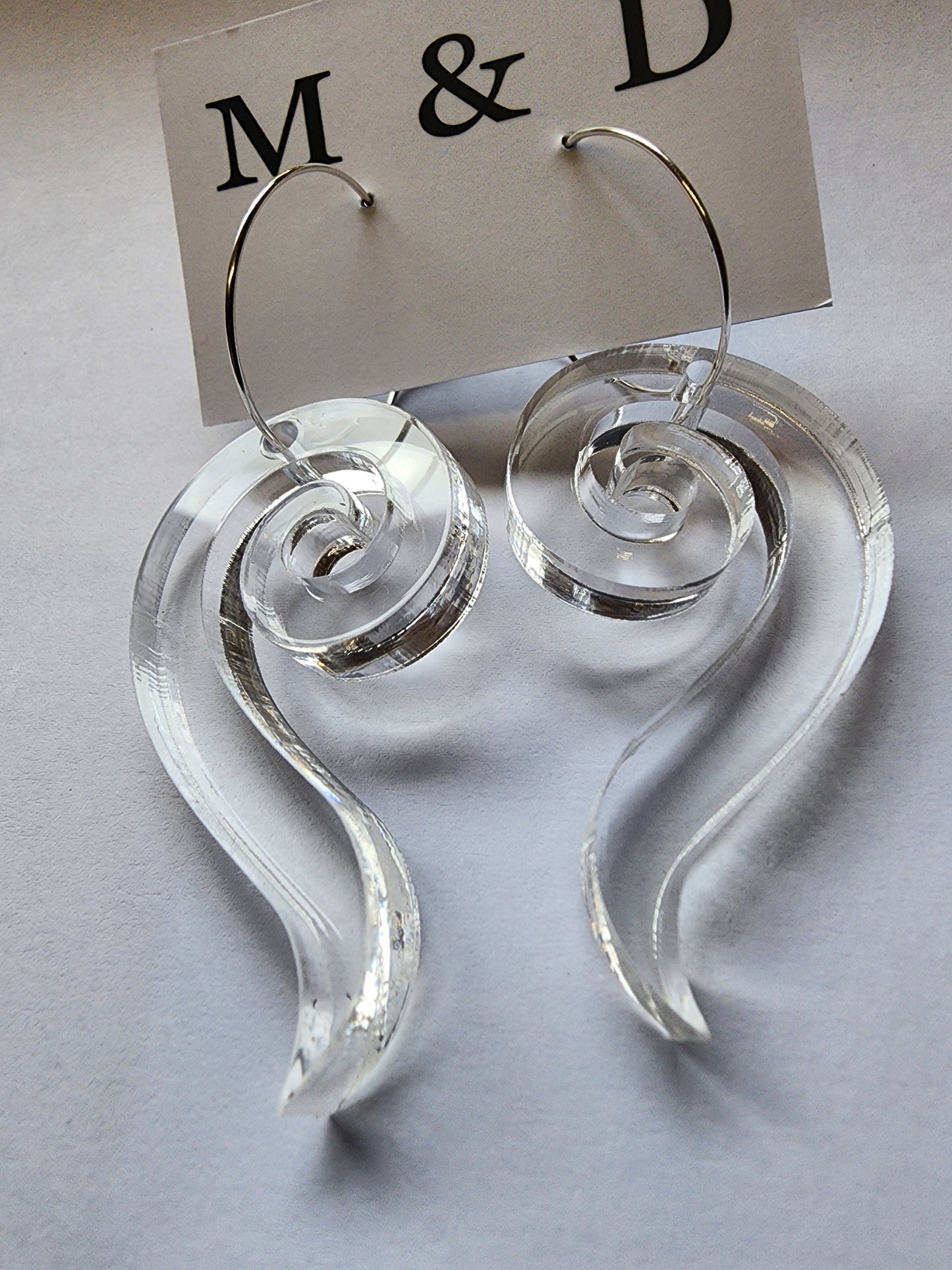 Hooped Chunky clear Spiral earrings