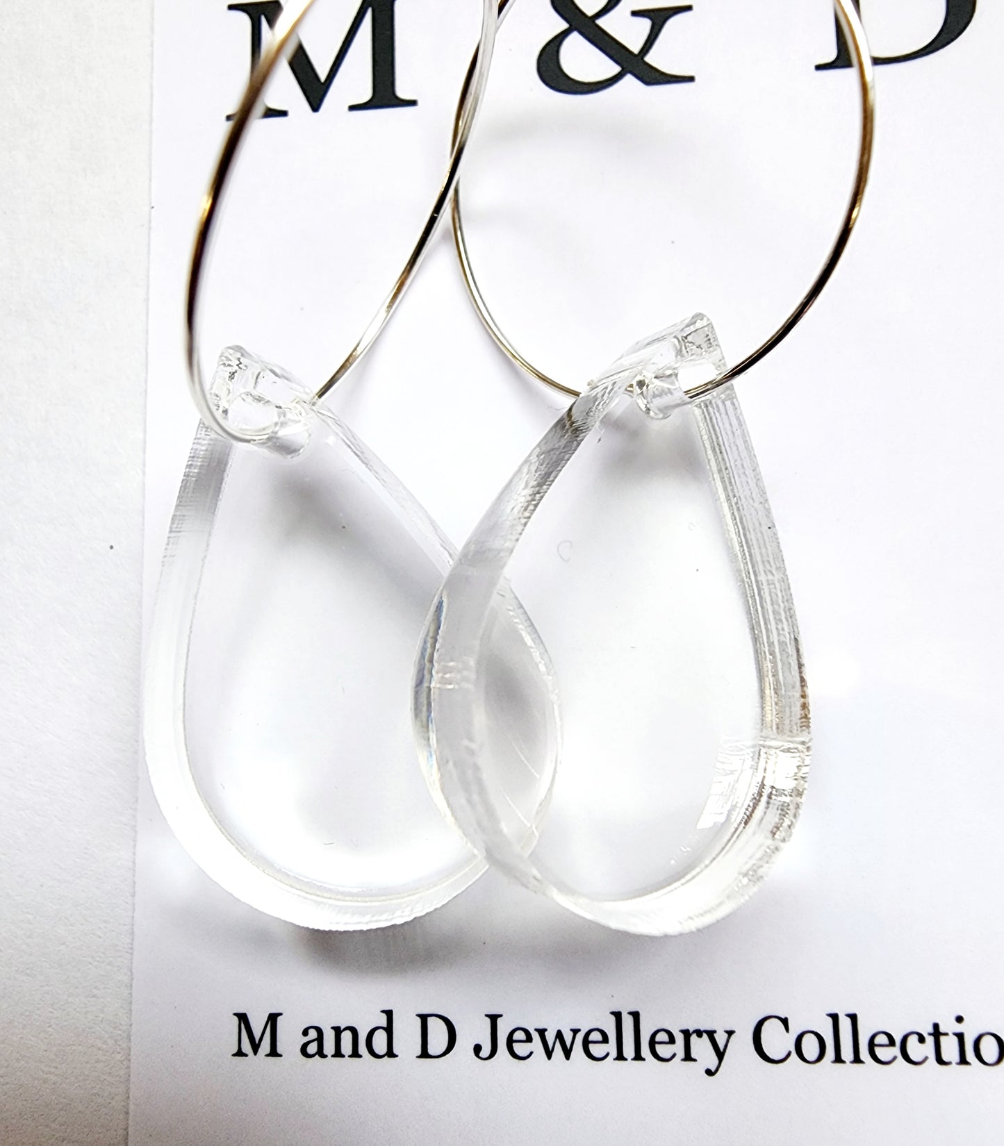 Hooped Clear Chunky Teardrop Earrings