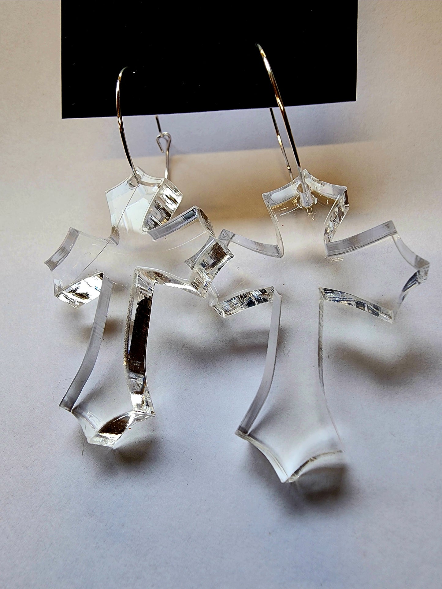 Hooped Diamond Cross Earrings