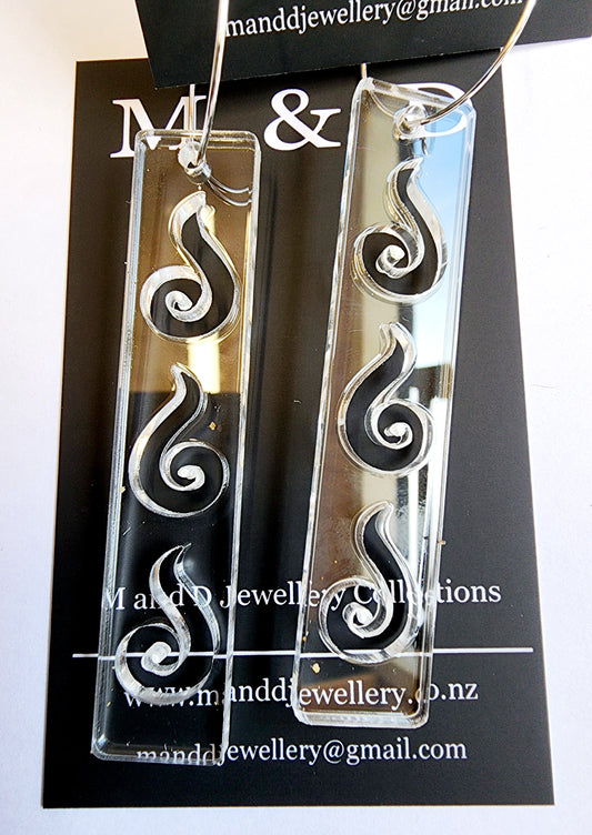 Hooped Sleeks with spiral Earrings 3mm thickness