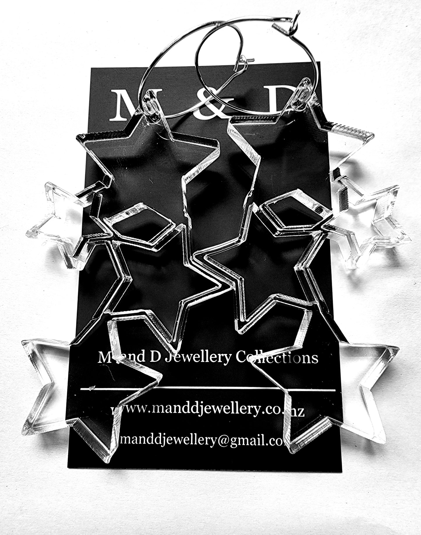 Hooped Long Star Earrings 6mm