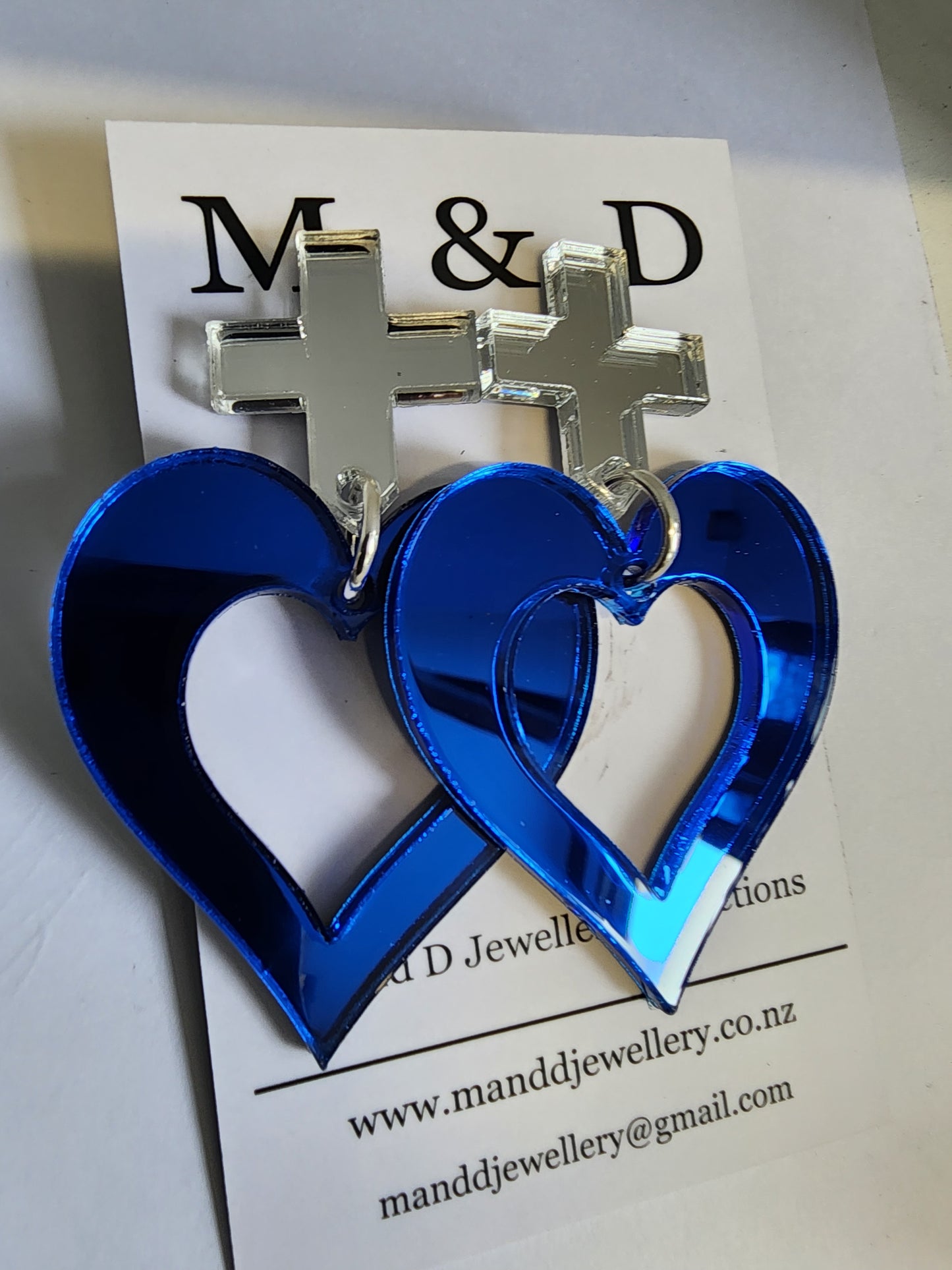 Royal Heart Stud Dangle Earrings