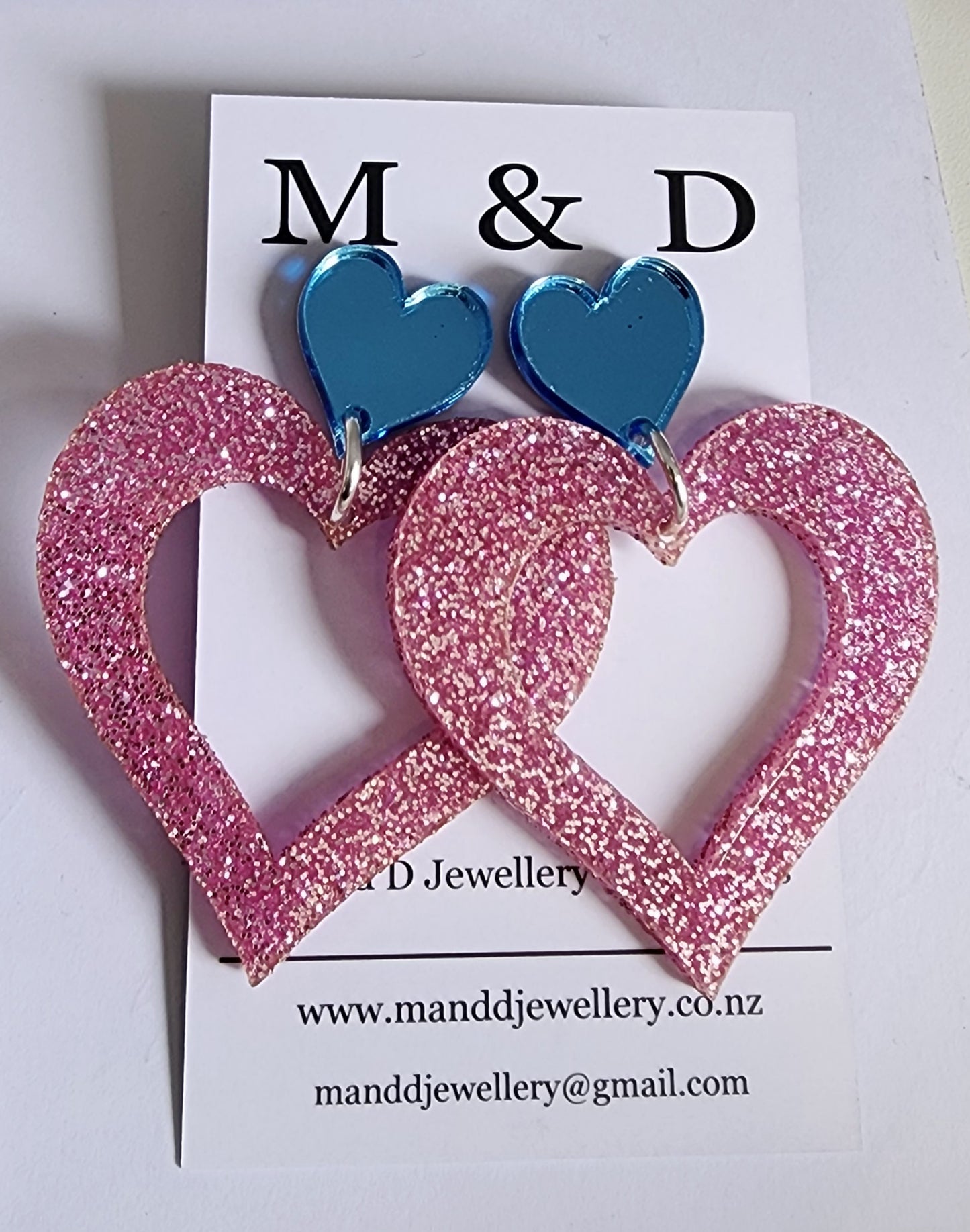 Royal Heart Stud Dangle Earrings