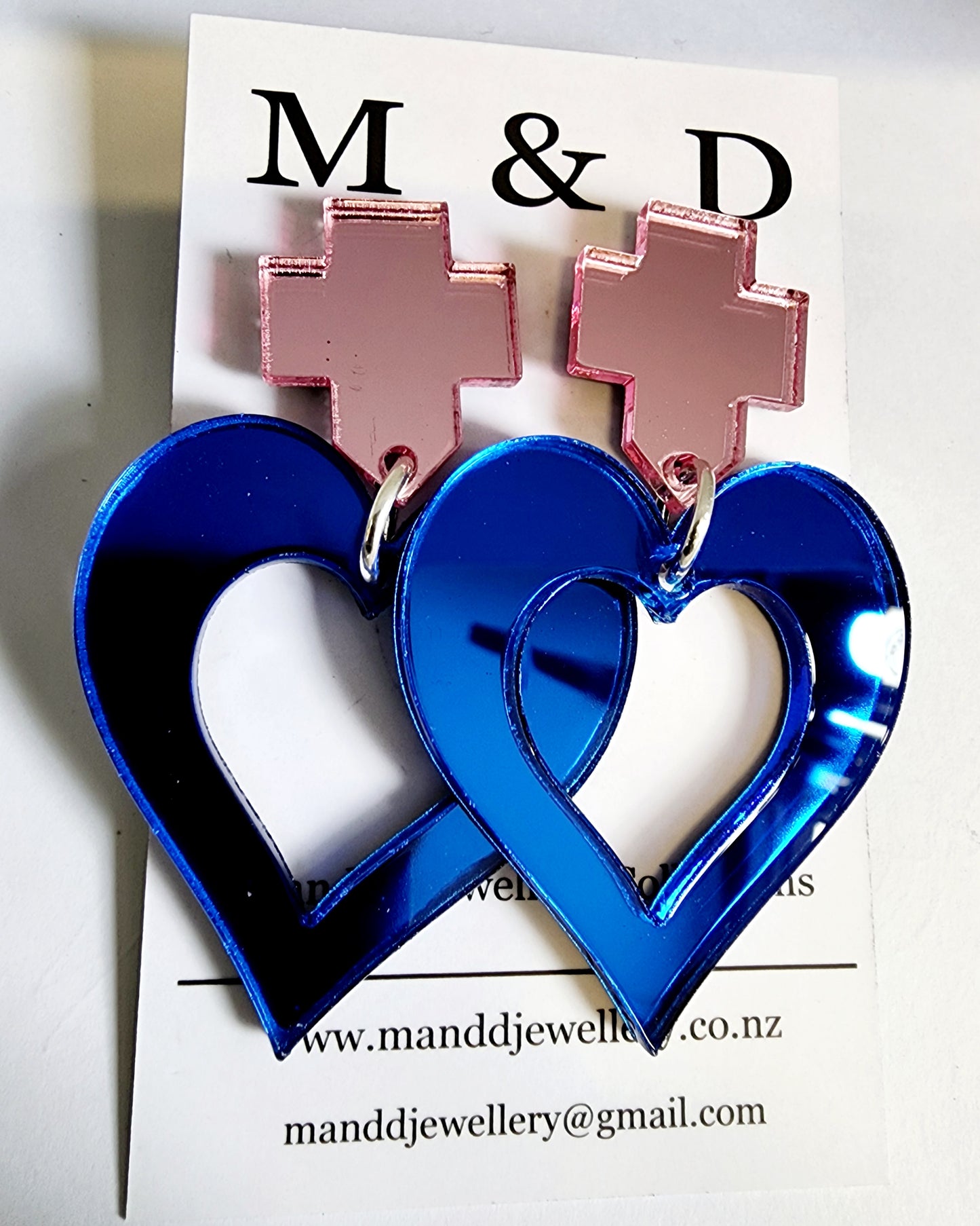 Royal Heart Stud Dangle Earrings