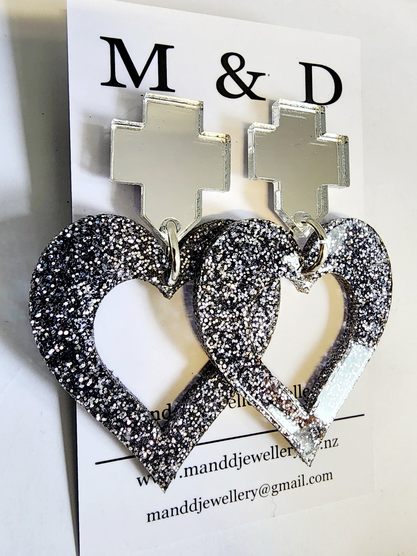 Royal Heart Stud Dangle Earrings