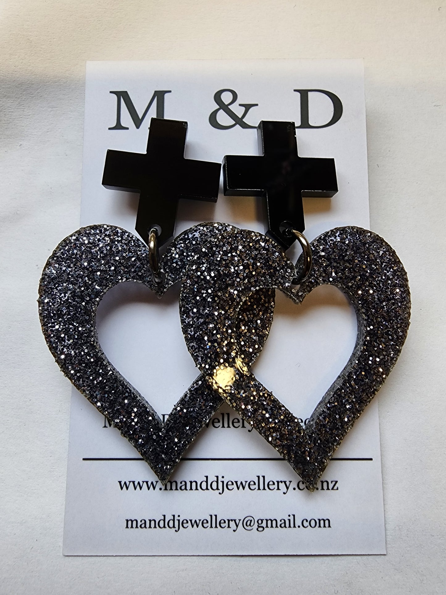 Royal Heart Stud Dangle Earrings