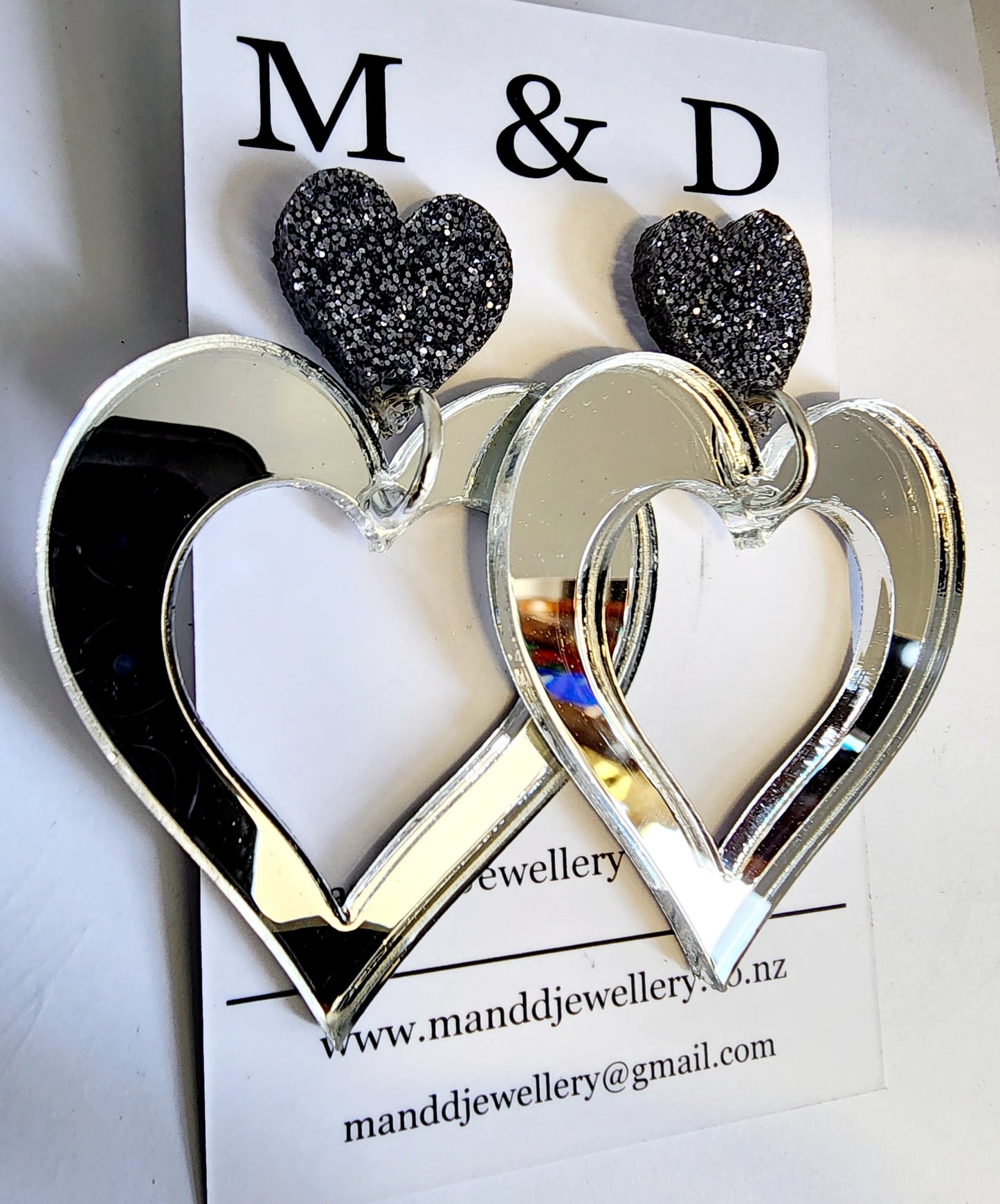 Royal Heart Stud Dangle Earrings