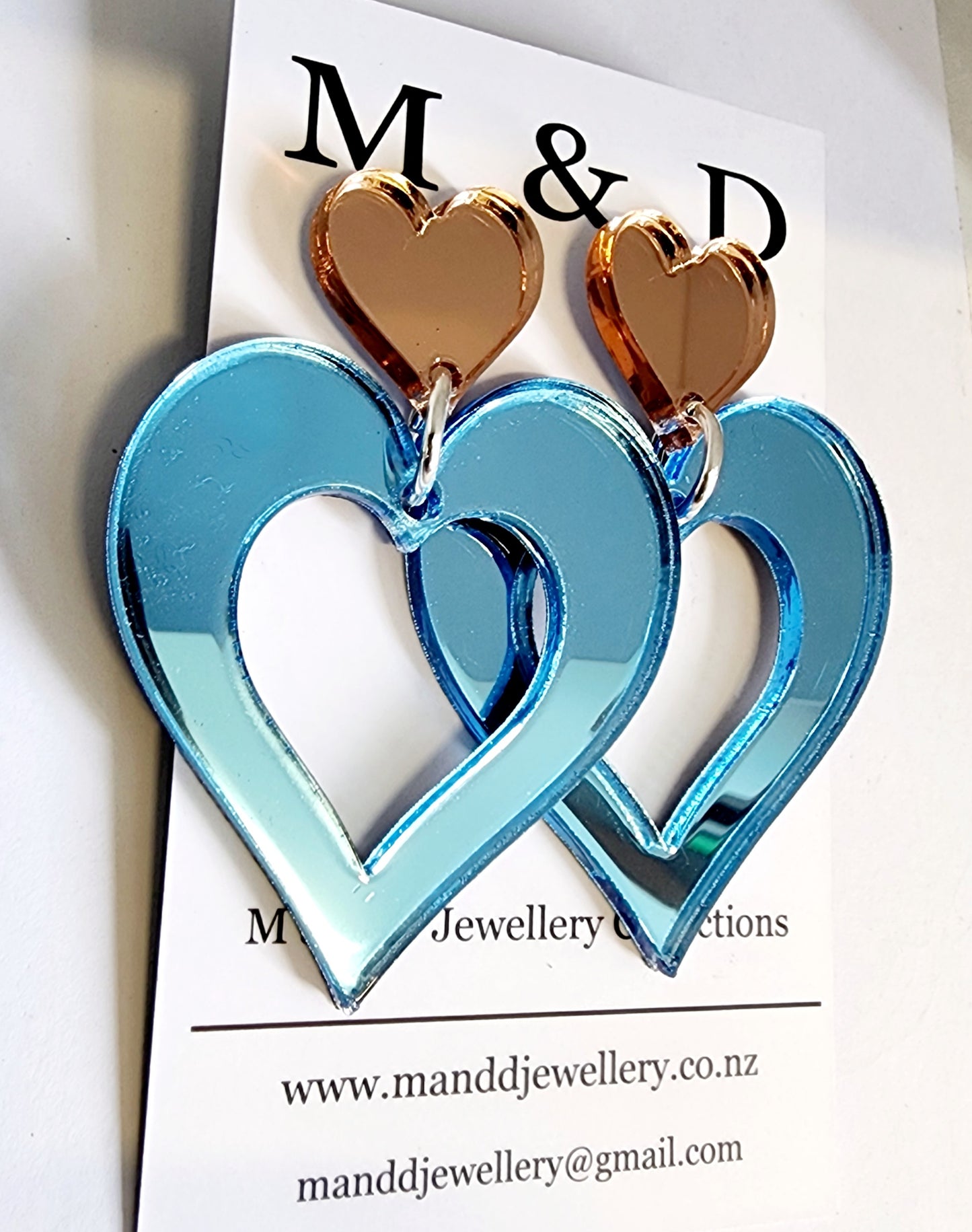 Royal Heart Stud Dangle Earrings