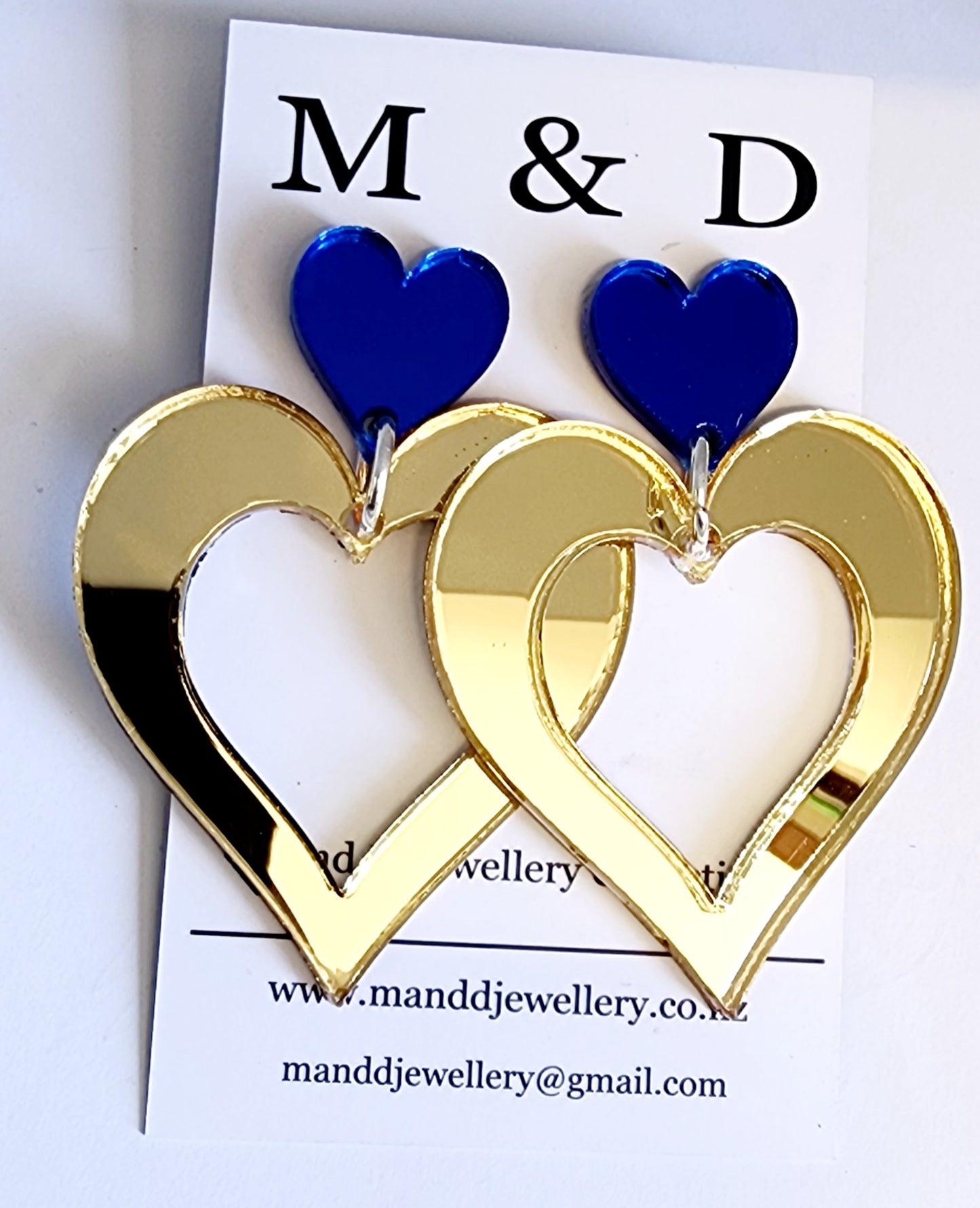 Royal Heart Stud Dangle Earrings