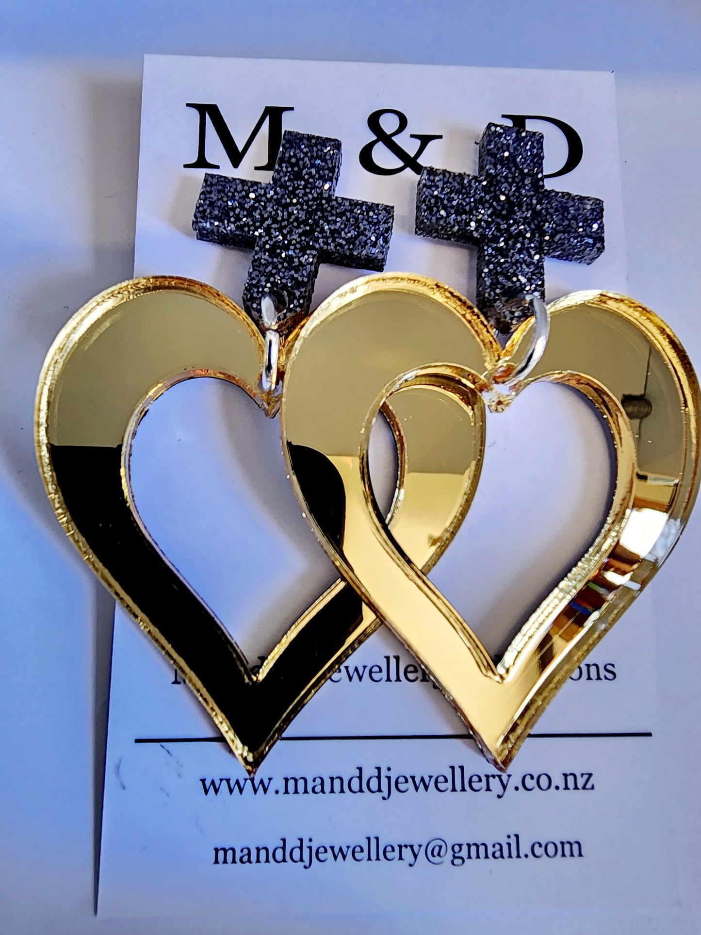 Royal Heart Stud Dangle Earrings