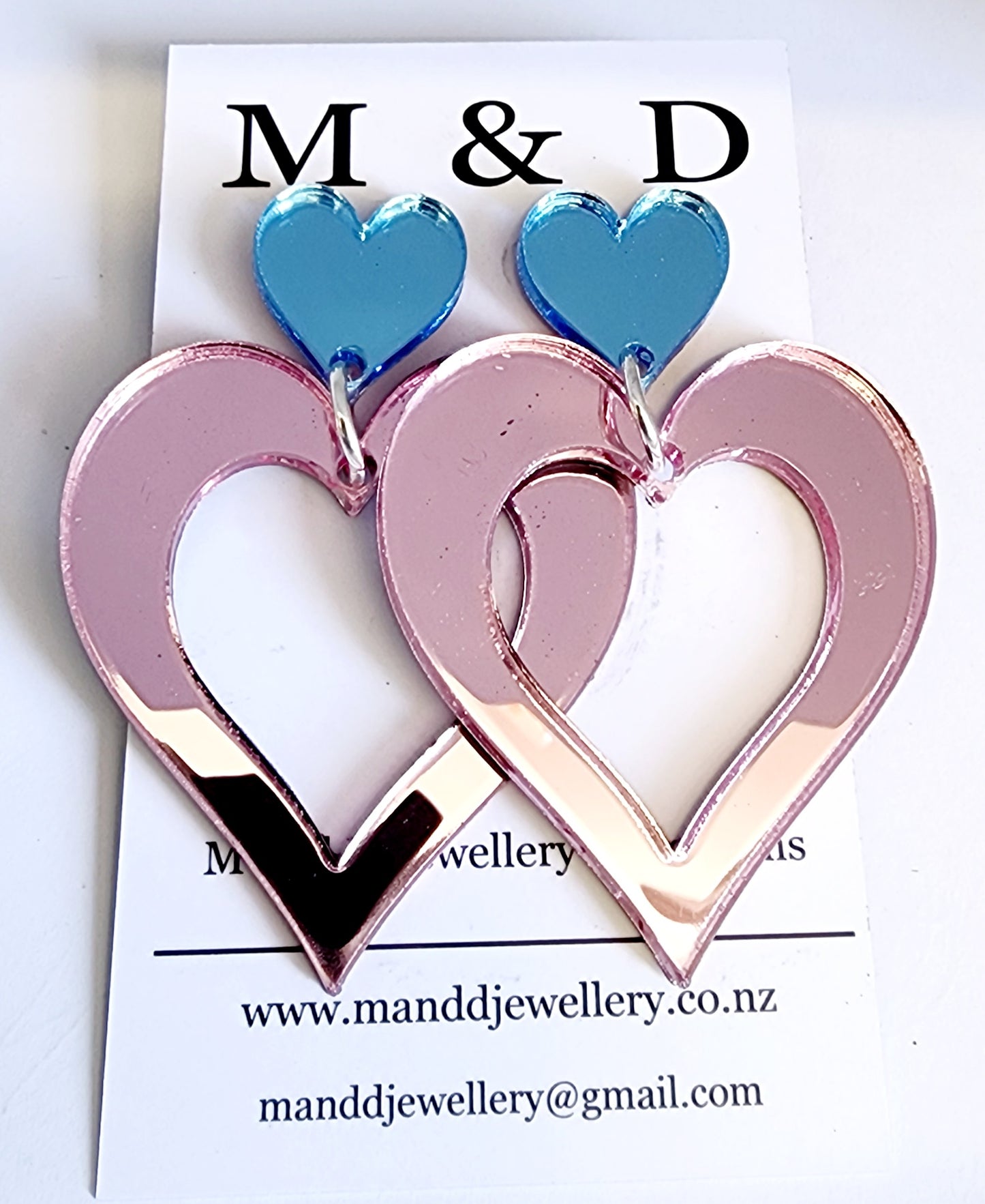 Royal Heart Stud Dangle Earrings