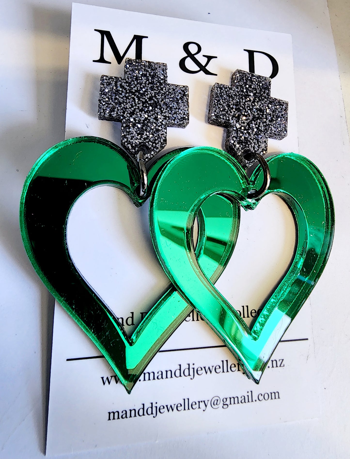 Royal Heart Stud Dangle Earrings