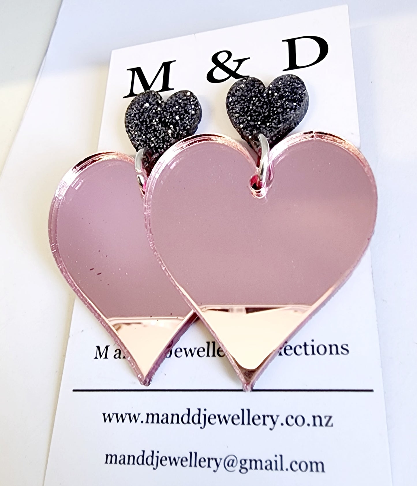 Royal Heart Stud Dangle Earrings