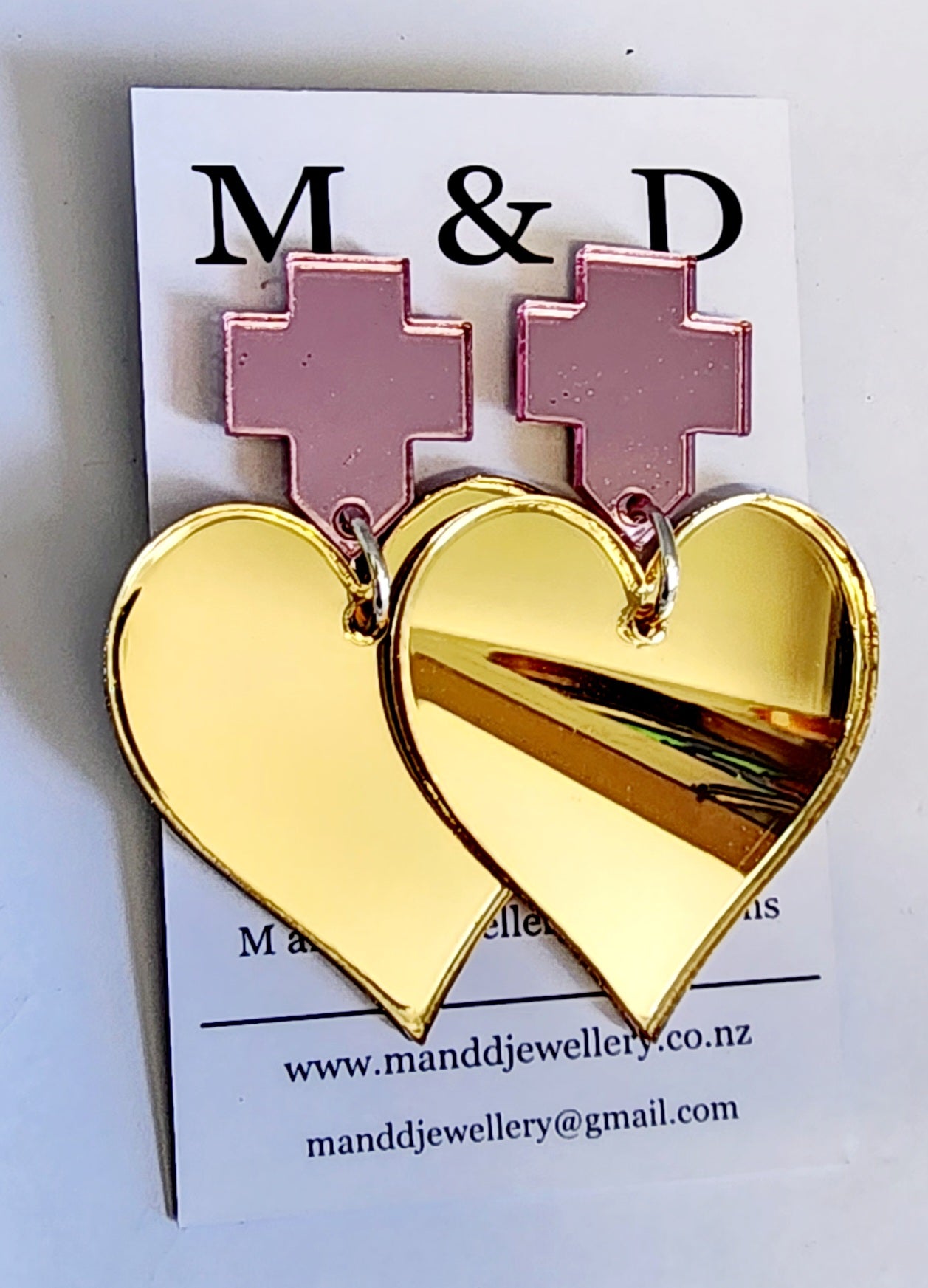 Royal Heart Stud Dangle Earrings