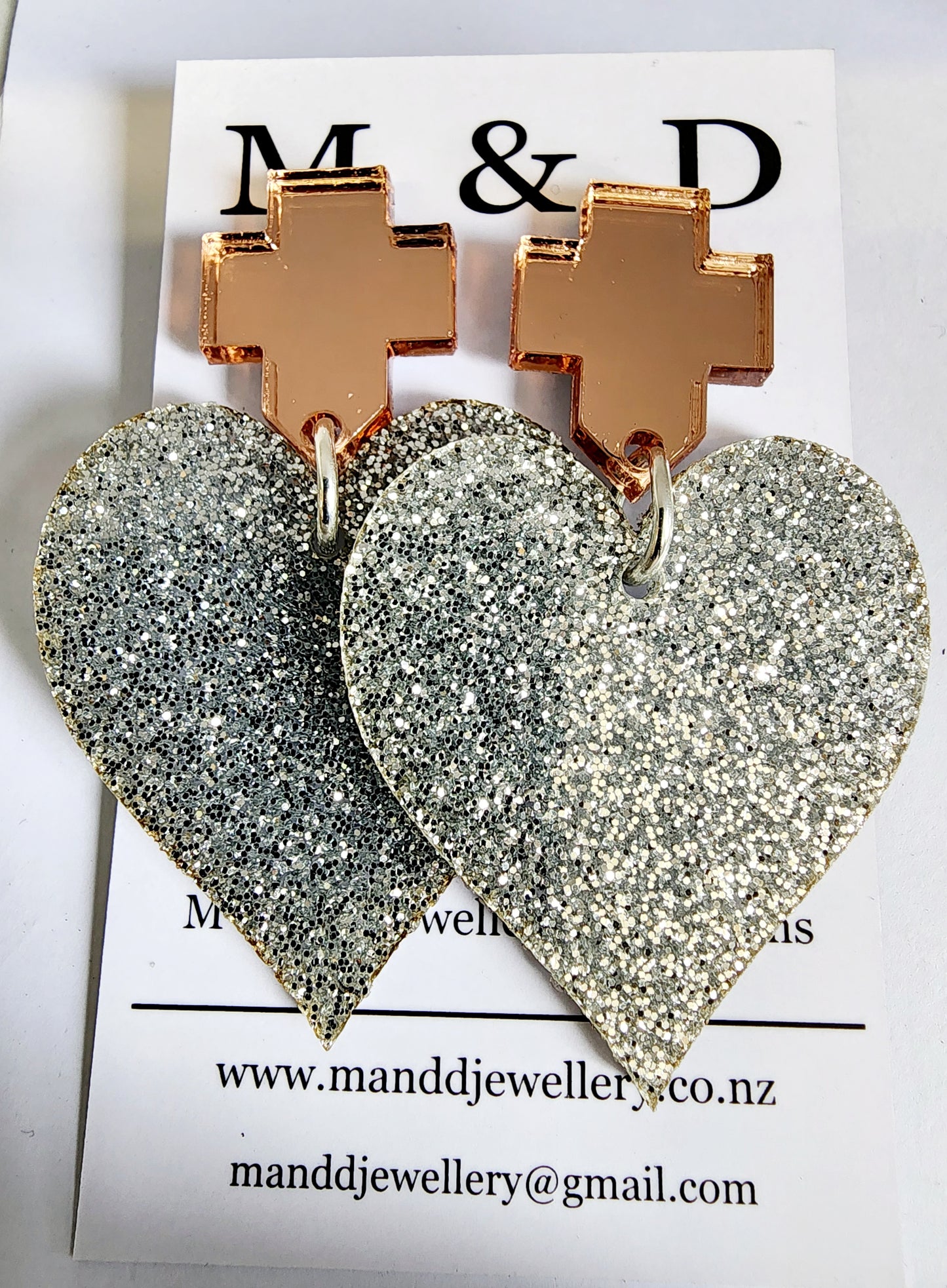 Royal Heart Stud Dangle Earrings