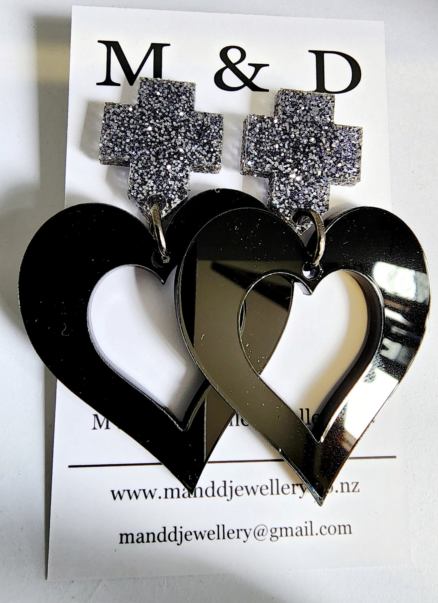 Royal Heart Stud Dangle Earrings