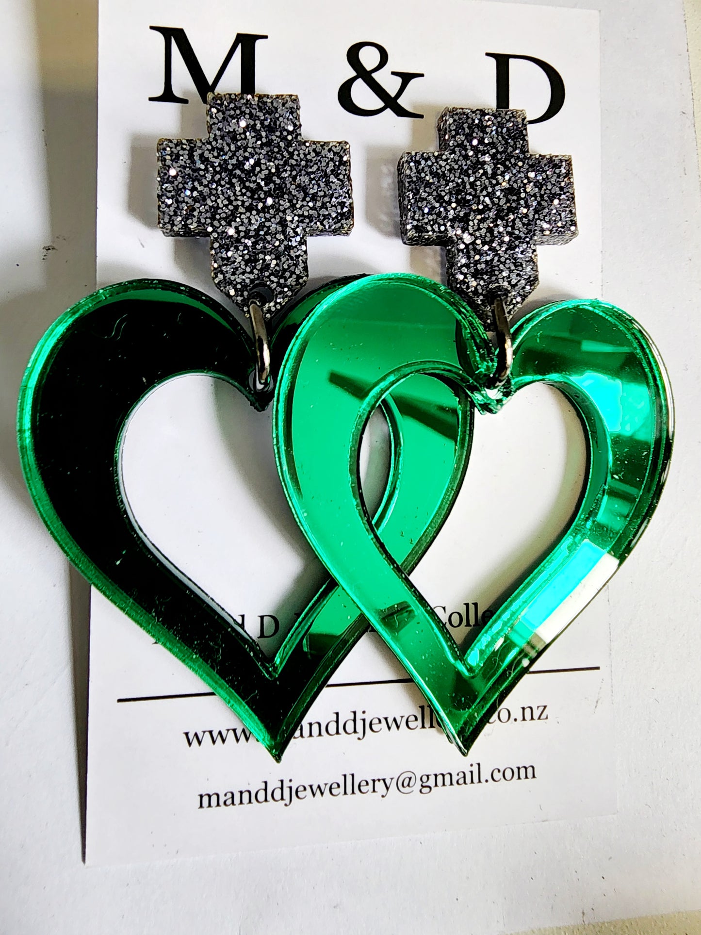 Royal Heart Stud Dangle Earrings