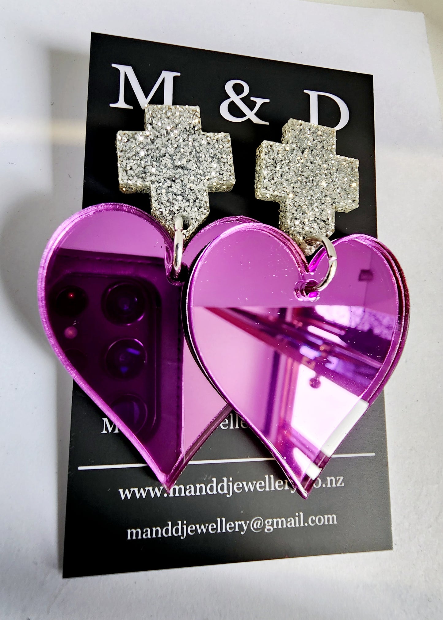 Royal Heart Stud Dangle Earrings