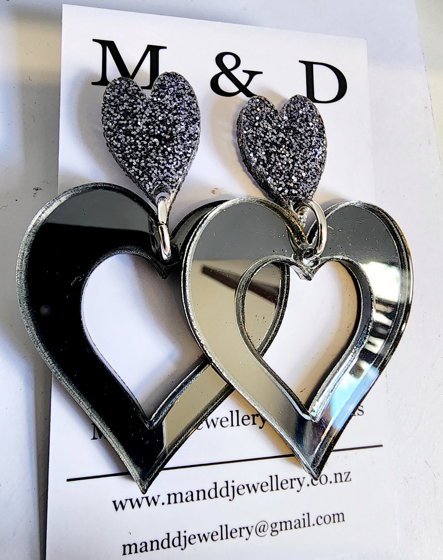 Royal Heart Stud Dangle Earrings