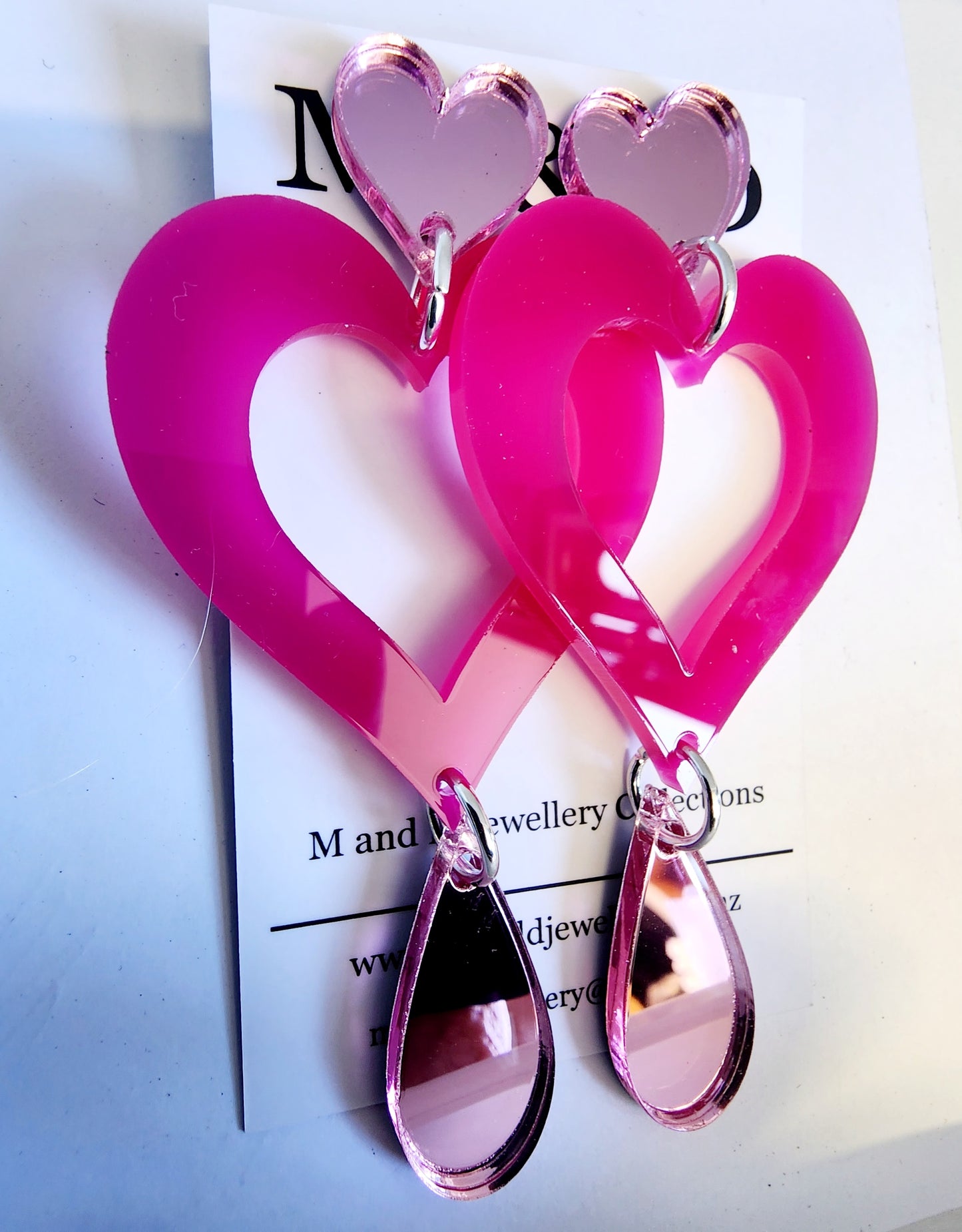 Trailing Hearts Stud Dangle Earrings