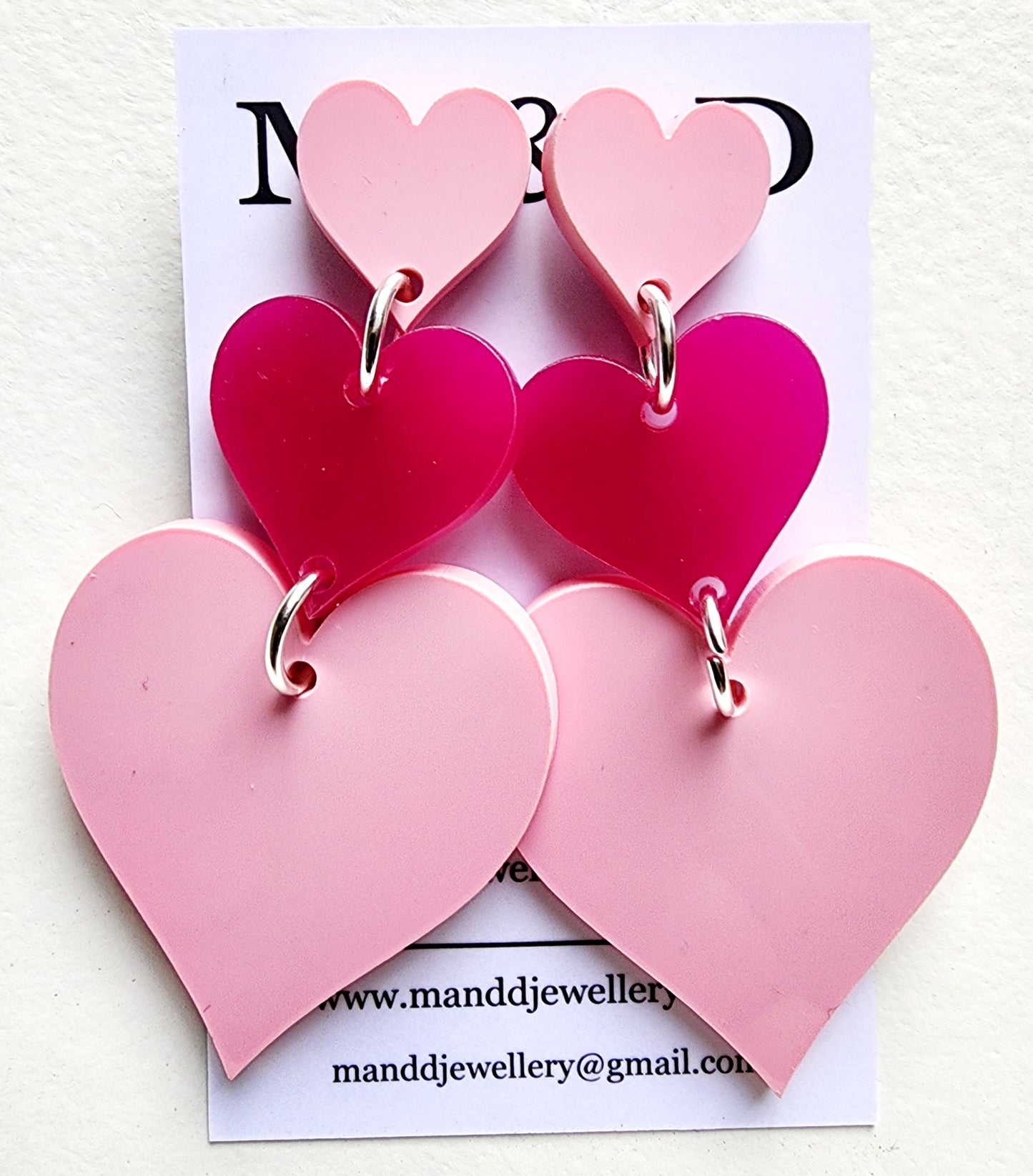 Heart Heart Trio Stud Dangles Earrings