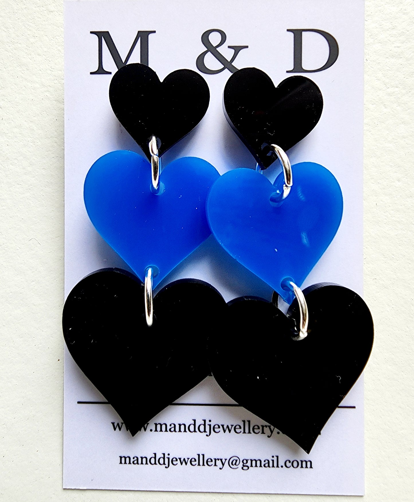 Heart Heart Trio Stud Dangles Earrings