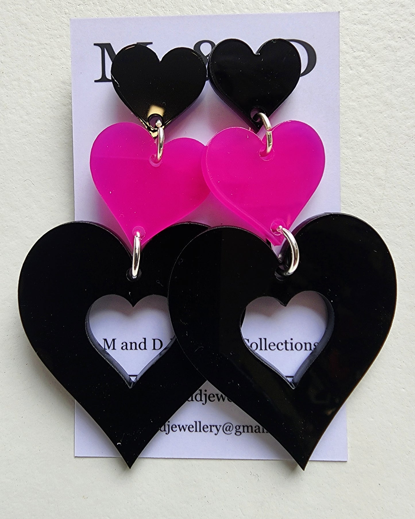 Heart Heart Trio Stud Dangles Earrings