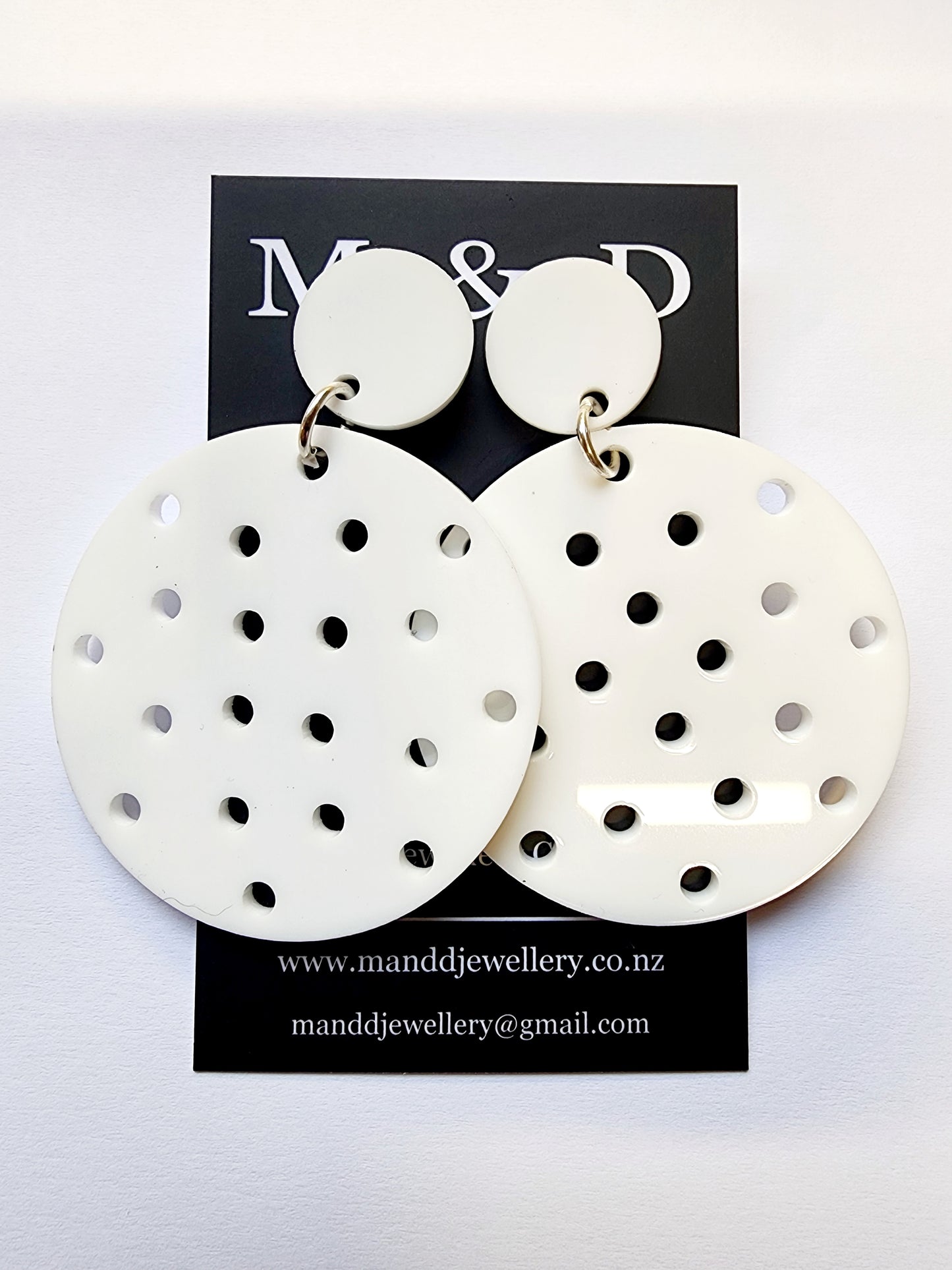 Circle with cutouts Stud Dangles Earrings