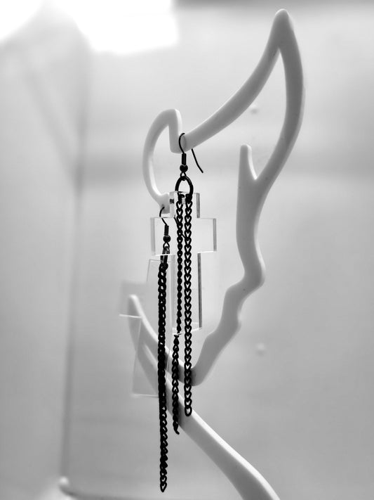 Chained Cross EARRINGS coloured
