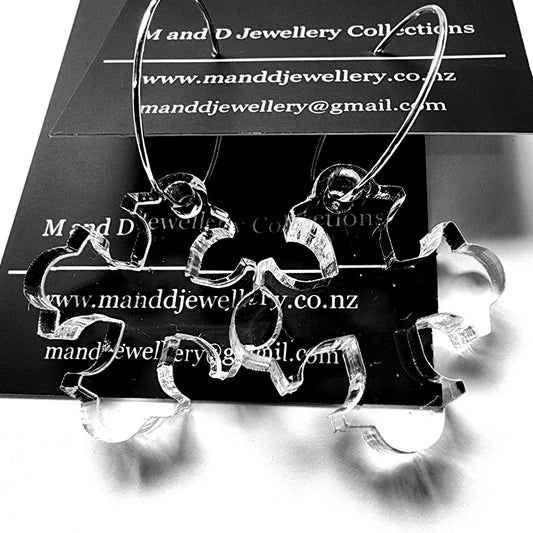 Cross Botonee 6mm Hooped little dangle Earrings