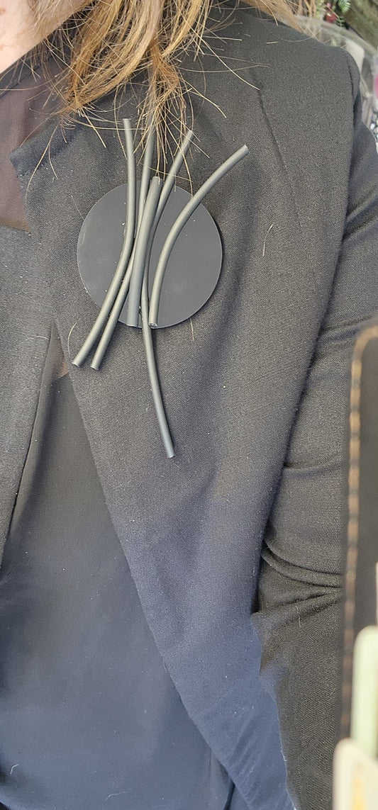 Brooch with Rubber Tubes